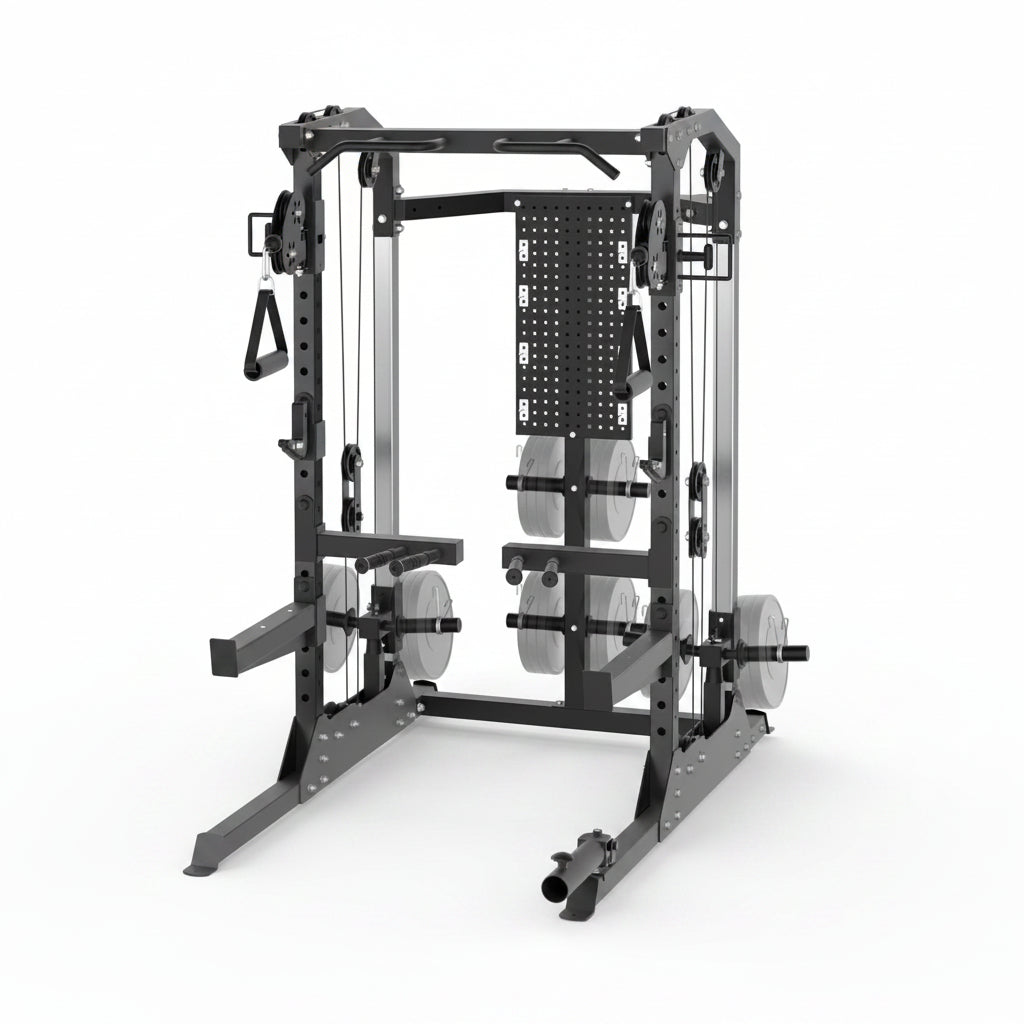 Power Cage, 2000LB Power Rack with Dual Independent Pulley System, Squat Rack with Adjustable Cable Crossover, Multi-Function Home Gym Workout Machine for Home