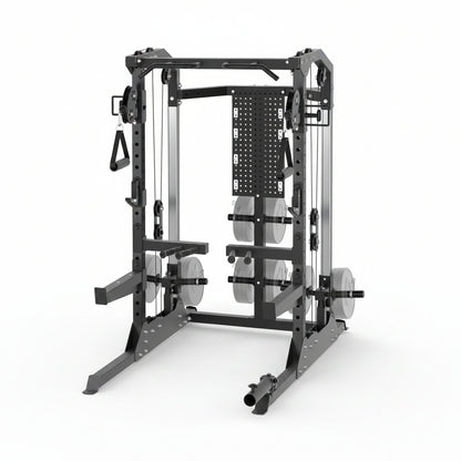 Power Cage, 2000LB Power Rack with Dual Independent Pulley System, Squat Rack with Adjustable Cable Crossover, Multi-Function Home Gym Workout Machine for Home