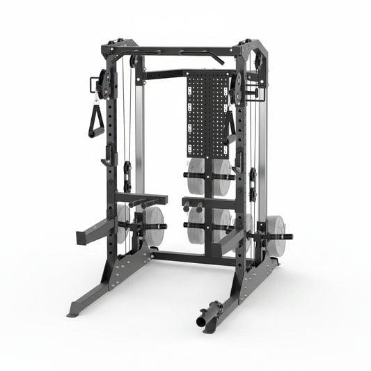 Power Cage, 2000LB Power Rack with Dual Independent Pulley System, Squat Rack with Adjustable Cable Crossover, Multi-Function Home Gym Workout Machine for Home